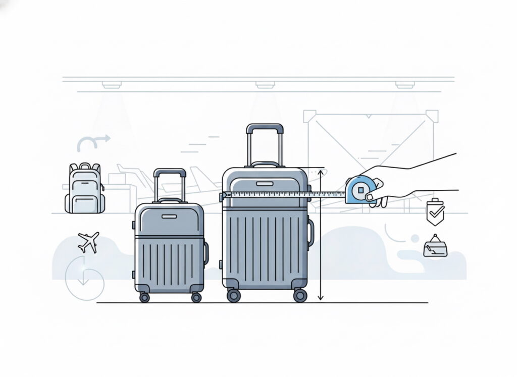 De juiste handbagage koffer afmetingen kiezen voor korte vluchten